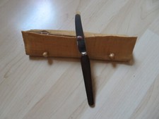 kleines Messer in Messertasche, alt, Holzgriff, Wellenschliff, Wandern, Urlaub..