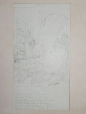 Habsucht - Bleistift-Zeichnung - Laster Genre 1900