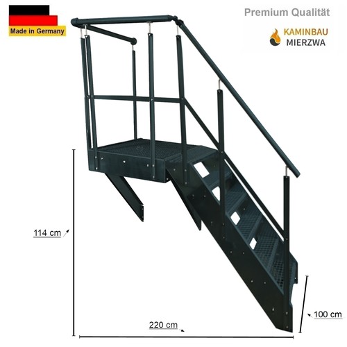 Stahltreppe treppe anthrazit - anthrazit, 6