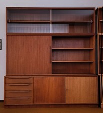 Teak 3er Modul   465   WK Möbel Sideboards mit Vitrine Mid Century 60er Vintage