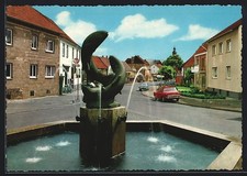Gedern / Oberhessen, Straßenpartie am Forellenbrunnen, Ansichtskarte 