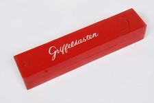 Griffelkasten Holz-Federmäppchen doppelstöckig rot ausklappbar 60/70er vintage