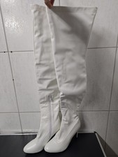Damen Stiefel Overknee, Oberschenkelhöhe, Weiß, Gr. 40, Guter Zustand