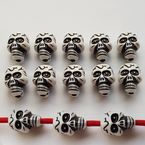 Große skull beads weiß - 5/10,