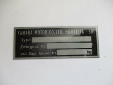 Typenschild Schild Yamaha  Motorrad bike Oldtimer s93
