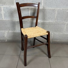 Stuhl Holz Stroh Geflochten