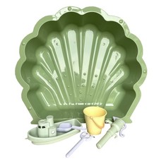 Sand & Wassermuschel inkl. Spielset mit Wasserpumpe Boot Eimer Schippe Harke