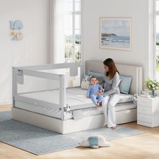 WOLTU 150/180/200cm Bettgitter Kinder Bettschutzgitter Boxspringbett Hellgrau