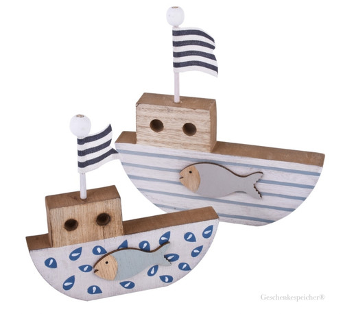 Segelboote holz deko blau - segelboote,