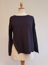 Zara Longsleeve Pullover Shirt Blau Kupfer Glitzer 7/8 Ärmel Gr. 36 / 38, S / M