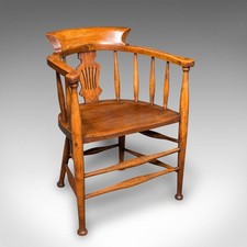 Antiker Kapitänsstuhl, englische Buche, Home Office, Ellenbogensitz, viktorianisch, 1870