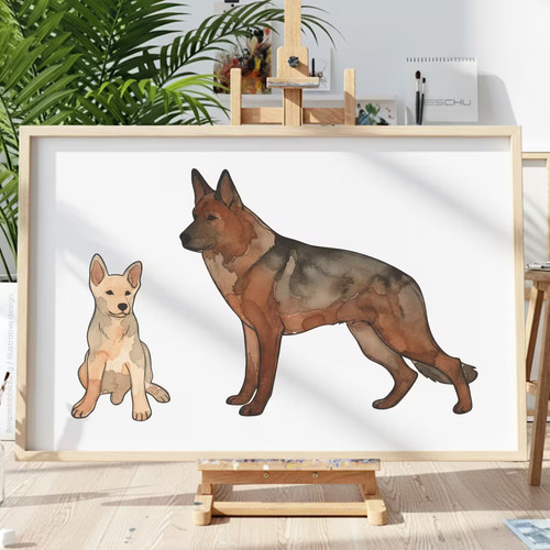 Hunde tiere schablone - tiere, v4