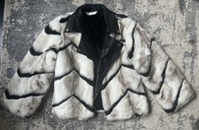 Damen Winterjacke Felljacke Größe S Braun Schwarz Beige