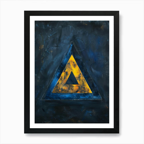 Gelbes dreieck kunstdruck - gelbes,