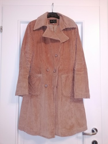Damen mantel samt beige - damen,