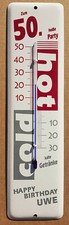 Emailschild Thermometer mit