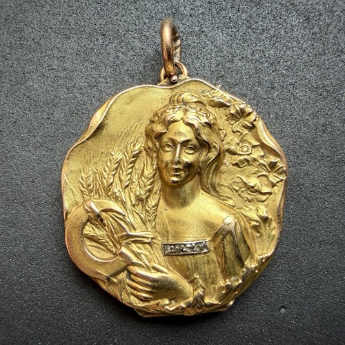 Jugendstil medaillon anhänger - medaillon,