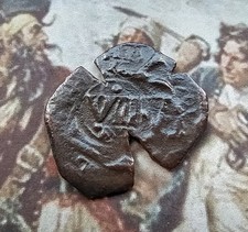 Echte Piraten Münze. Kolonial Spanien. 1645. COB :Zeiten von Sir Henry Morgan