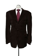 Daniels & Korff Sakko Jackett 54 braun 3-Knopf Patches Lederknopf Cord Baumwolle