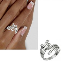 NEU Glitzer Ring echt Silber 925er breit Damenring 50-64 große Größe