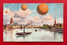 Künstler AK FRANKFURT am Main 1915 Ballon über der Stadt Fesselballon. ( 128994