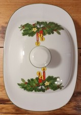 Kronester Motiv Weihnachten Butterdose mit Deckel 2-teilig Porzellan neuw.