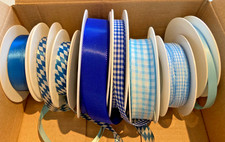 Schleifenband, Bänderset, blau und weiß, Deko, Basteln, Bayern, Oktoberfest