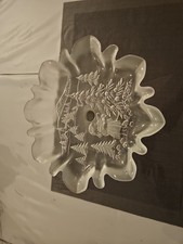 Walther Glas Schale Gebäckschale Teller Wellenrand Weihnachten 24 cm  mit Fuß