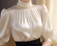 Bluse 100% Seide 40 Neu Damen
