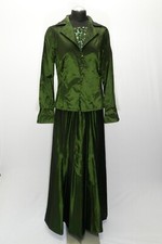 180 365  VERA MONT 3 - Teiler langer Rock + Blazer + Top Gr. 40 grün glänzend