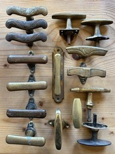 16 antik Fenstergriffe Jugendstil Fensteroliven Griff Fensterwirbel 1900 Messing