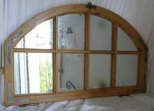 Altes Rundbogenfenster, Fichte, groß mit Spiegeln