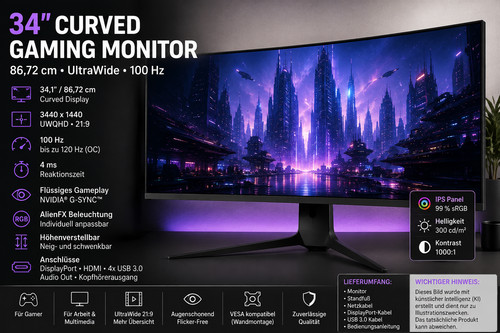 Alienware aw3418dw 72cm - aw3418dw, 86,72cm