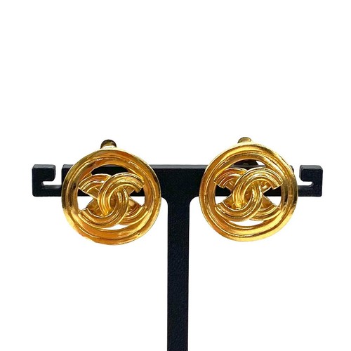 Chanel logo runde ohrringe - chanel,