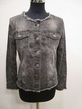 Monari Jeansjacke Jacke Langarm Brusttaschen grau Strasssteine Gr.36 (O101-16)6