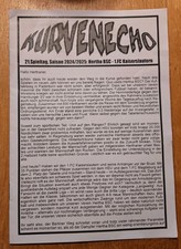 Ultras Fanzine Stadionheft Hertha BSC - 1. FC Kaiserslautern 2. Bundesliga...