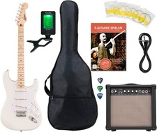 Squier by Fender Sonic Stratocaster Arctic White HT Starter Set Zubehör Amp 15W