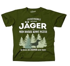 DACKEL T-Shirt OLIVE JÄGER Plätze Spruch Teckel Dachshund Jagd Hund Siviwonder 
