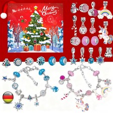 Adventskalender 2025 für Mädchen ab 5-10 Jahre - Einhorn Bastelset mit Armbänder