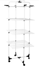 Turm Wäscheständer mobil 4 Ebenen Wäschetrocknerturm Kleiderständer klappbar