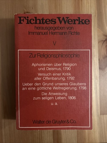 Fichtes werke band zur - fichtes,