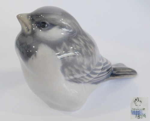 Porzellanfigur vogel sperling - porzellanfigur,