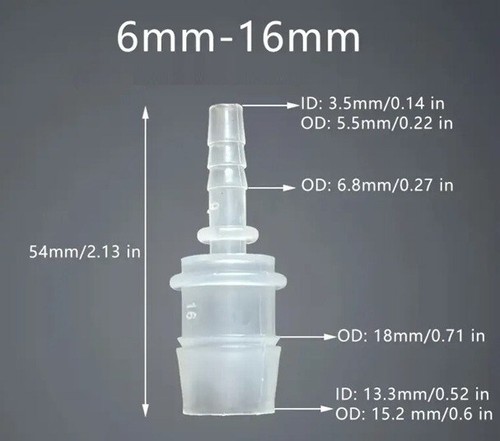 6mm auf 16mm schlauchadapter - 6mm,