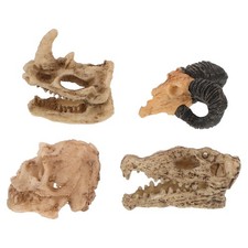  4 Pcs Aquarium Schädel Totenkopf Reptilienzubehör Reptiliengehäusedekor