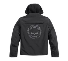 Harley-Davidson Reflective Skull Jacke Jacket m. Kapuze CE Protected By TriCore