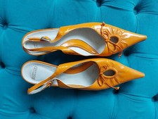 Original Roland Slipper Pumps orange spitz Größe 39