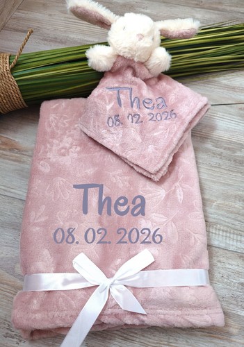 Personalisierte babydecke rosa - babydecke,