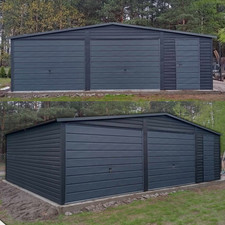 Blechgarage Carport Grafit Garage 8x6 m KFZ Lager Lieferung + Montage Gratis