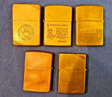  5 Zippo Feuerzeuge USA Bradford, z. Teil mit Seriennummern