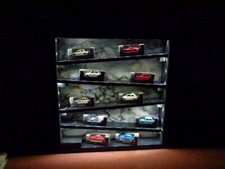 Setzkasten Schaukasten mit  10 Modellautos mit LED"s Handarbeit Topp